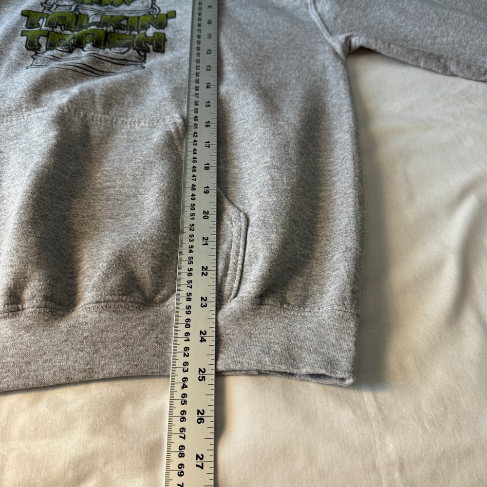 Sesame Street Oscar the Grouch Talkin Trash Hoodie Sweatshirt Gray Medium‎ NEFF - Picture 12 of 16